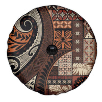 Vintage Samoa Siapo Mamanu Spare Tire Cover Brown Samoan Tapa Motif LT9 - Polynesian Pride