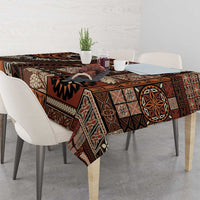 Vintage Samoa Siapo Mamanu Tablecloth Brown Samoan Tapa Motif - Polynesian Pride