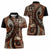 Vintage Samoa Siapo Mamanu Women Polo Shirt Brown Samoan Tapa Motif - Polynesian Pride