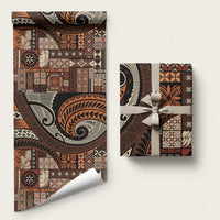 Vintage Samoa Siapo Mamanu Wrapping Paper Brown Samoan Tapa Motif - Polynesian Pride