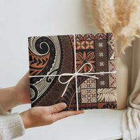 Vintage Samoa Siapo Mamanu Wrapping Paper Brown Samoan Tapa Motif - Polynesian Pride
