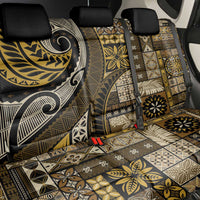 Vintage Samoa Siapo Mamanu Back Car Seat Cover Gold Samoan Tapa Motif - Polynesian Pride