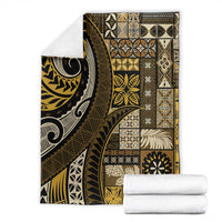 Vintage Samoa Siapo Mamanu Blanket Gold Samoan Tapa Motif - Polynesian Pride