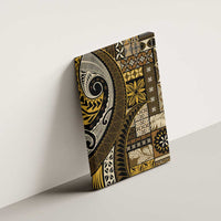 Vintage Samoa Siapo Mamanu Canvas Wall Art Gold Samoan Tapa Motif - Polynesian Pride