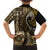 Vintage Samoa Siapo Mamanu Family Matching Puletasi and Hawaiian Shirt Gold Samoan Tapa Motif - Polynesian Pride