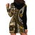 Vintage Samoa Siapo Mamanu Hoodie Dress Gold Samoan Tapa Motif - Polynesian Pride