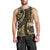 Vintage Samoa Siapo Mamanu Men Tank Top Gold Samoan Tapa Motif - Polynesian Pride
