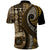 Vintage Samoa Siapo Mamanu Polo Shirt Gold Samoan Tapa Motif - Polynesian Pride
