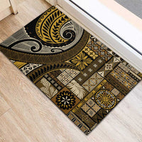 Vintage Samoa Siapo Mamanu Rubber Doormat Gold Samoan Tapa Motif LT9 - Polynesian Pride