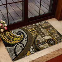 Vintage Samoa Siapo Mamanu Rubber Doormat Gold Samoan Tapa Motif LT9 - Polynesian Pride