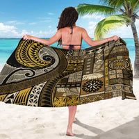 Vintage Samoa Siapo Mamanu Sarong Gold Samoan Tapa Motif - Polynesian Pride