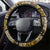 Vintage Samoa Siapo Mamanu Steering Wheel Cover Gold Samoan Tapa Motif - Polynesian Pride