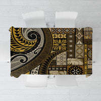 Vintage Samoa Siapo Mamanu Tablecloth Gold Samoan Tapa Motif - Polynesian Pride