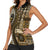Vintage Samoa Siapo Mamanu Women Sleeveless Polo Shirt Gold Samoan Tapa Motif - Polynesian Pride
