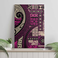 Vintage Samoa Siapo Mamanu Canvas Wall Art Pink Samoan Tapa Motif - Polynesian Pride