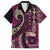 Vintage Samoa Siapo Mamanu Family Matching Summer Maxi Dress and Hawaiian Shirt Pink Samoan Tapa Motif - Polynesian Pride