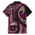 Vintage Samoa Siapo Mamanu Family Matching Summer Maxi Dress and Hawaiian Shirt Pink Samoan Tapa Motif - Polynesian Pride