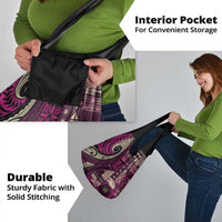 Vintage Samoa Siapo Mamanu Grocery Bag Pink Samoan Tapa Motif - Polynesian Pride