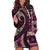Vintage Samoa Siapo Mamanu Hoodie Dress Pink Samoan Tapa Motif - Polynesian Pride