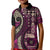 Vintage Samoa Siapo Mamanu Kid Polo Shirt Pink Samoan Tapa Motif - Polynesian Pride