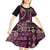 Vintage Samoa Siapo Mamanu Kid Short Sleeve Dress Pink Samoan Tapa Motif - Polynesian Pride