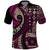 Vintage Samoa Siapo Mamanu Polo Shirt Pink Samoan Tapa Motif - Polynesian Pride