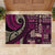 Vintage Samoa Siapo Mamanu Rubber Doormat Pink Samoan Tapa Motif - Polynesian Pride
