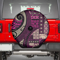 Vintage Samoa Siapo Mamanu Spare Tire Cover Pink Samoan Tapa Motif LT9 - Polynesian Pride