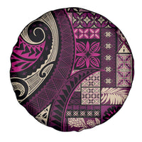 Vintage Samoa Siapo Mamanu Spare Tire Cover Pink Samoan Tapa Motif LT9 - Polynesian Pride