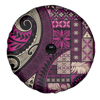Vintage Samoa Siapo Mamanu Spare Tire Cover Pink Samoan Tapa Motif LT9 - Polynesian Pride