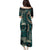 Vintage Samoa Siapo Mamanu Family Matching Puletasi and Hawaiian Shirt Teal Samoan Tapa Motif - Polynesian Pride