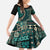 Vintage Samoa Siapo Mamanu Family Matching Summer Maxi Dress and Hawaiian Shirt Teal Samoan Tapa Motif - Polynesian Pride