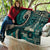 Vintage Samoa Siapo Mamanu Quilt Teal Samoan Tapa Motif - Polynesian Pride