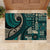 Vintage Samoa Siapo Mamanu Rubber Doormat Teal Samoan Tapa Motif - Polynesian Pride