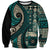 Vintage Samoa Siapo Mamanu Sweatshirt Teal Samoan Tapa Motif - Polynesian Pride