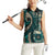 Vintage Samoa Siapo Mamanu Women Sleeveless Polo Shirt Teal Samoan Tapa Motif - Polynesian Pride