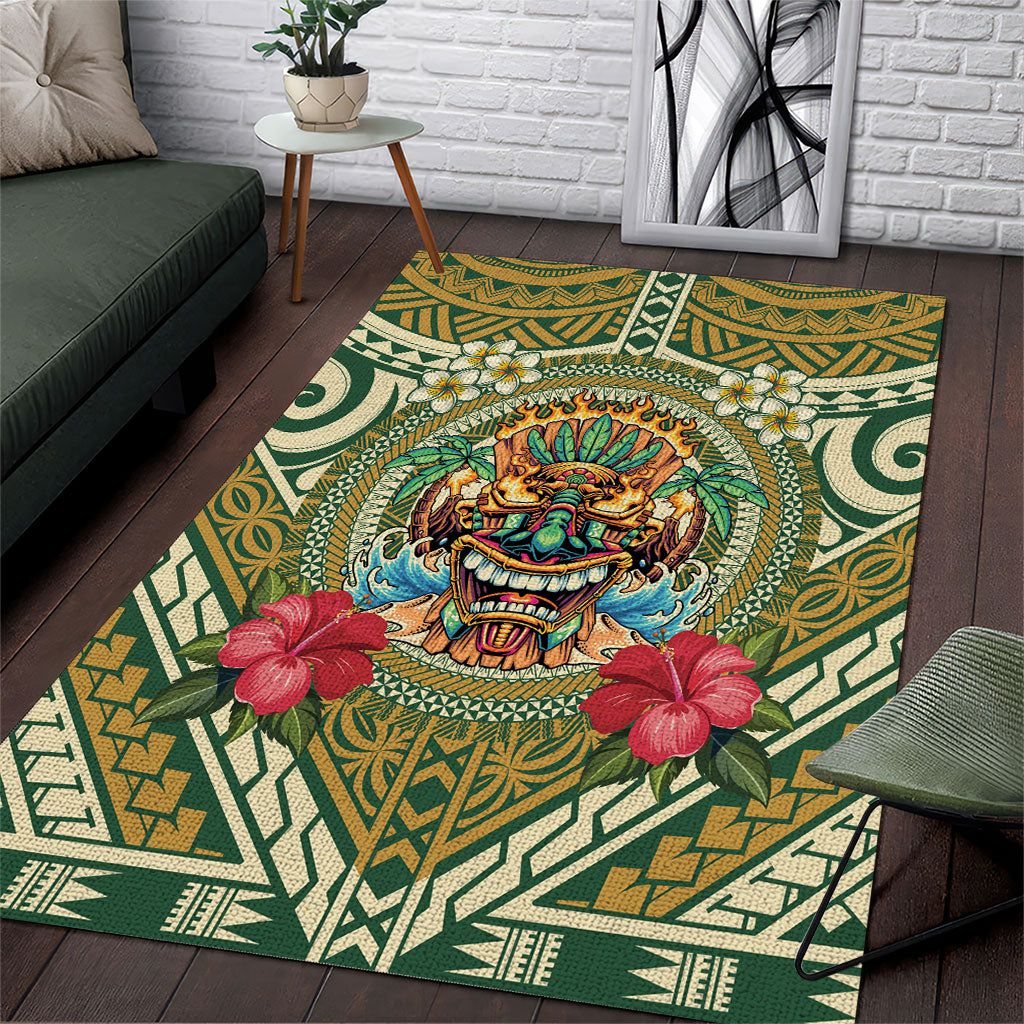 Hawaii Tiki Mask Area Rug Mele Kalikimaka i Iulai!