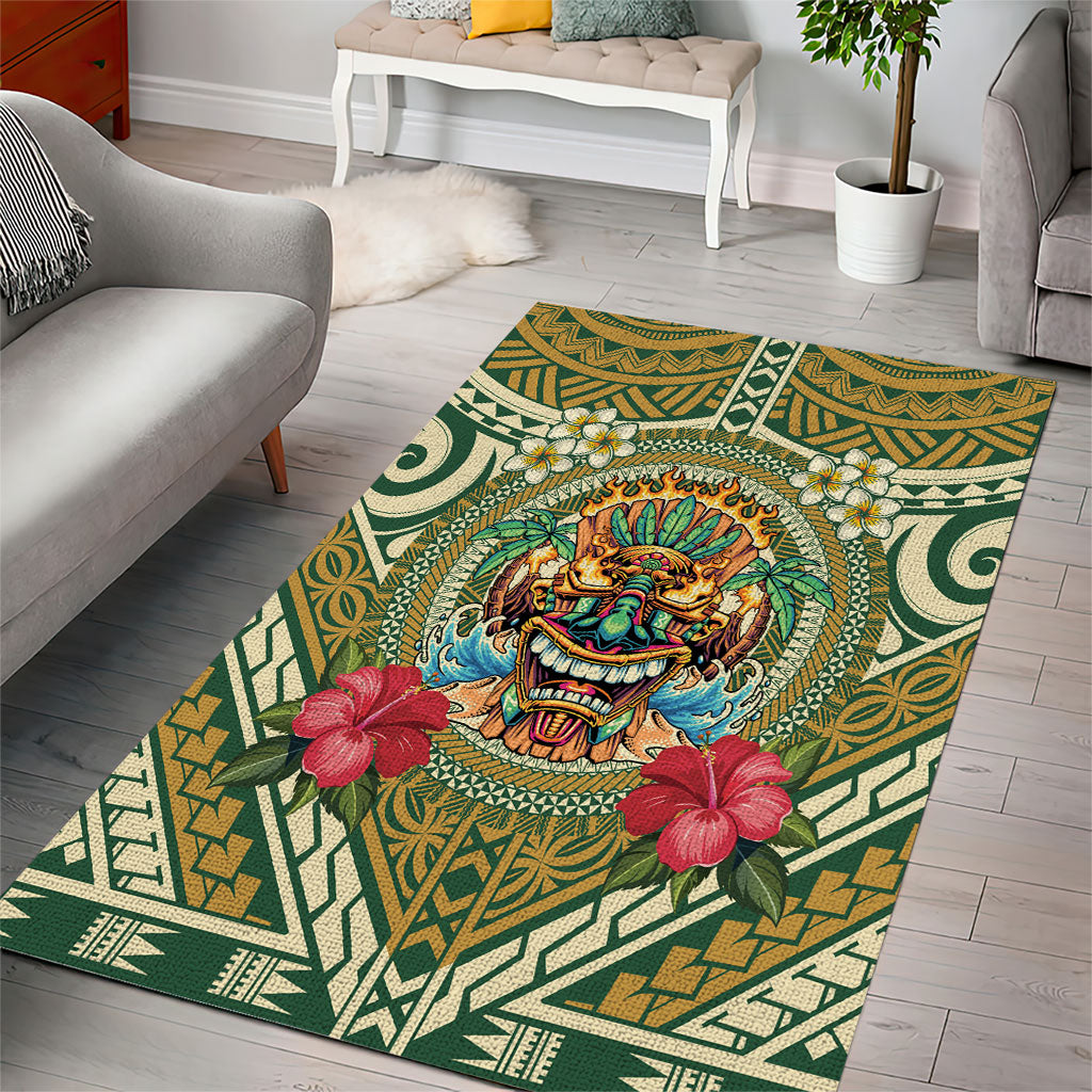 Hawaii Tiki Mask Area Rug Mele Kalikimaka i Iulai!