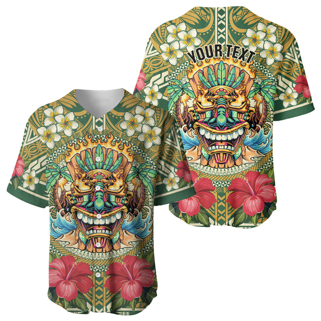 Hawaii Tiki Mask Personalized Baseball Jersey Mele Kalikimaka i Iulai!