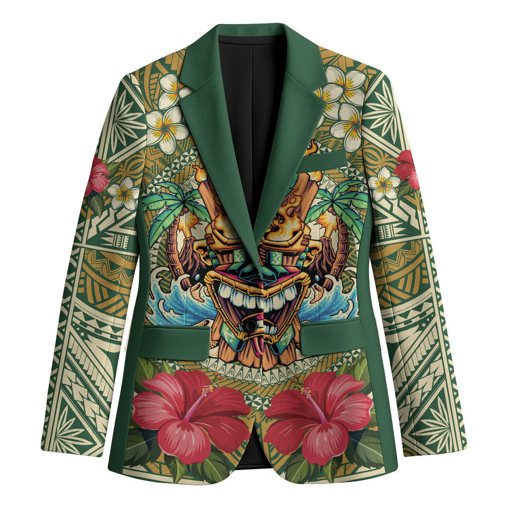 Hawaii Tiki Mask Personalized Blazer Mele Kalikimaka i Iulai!