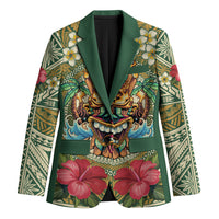 Hawaii Tiki Mask Personalized Blazer Mele Kalikimaka i Iulai!