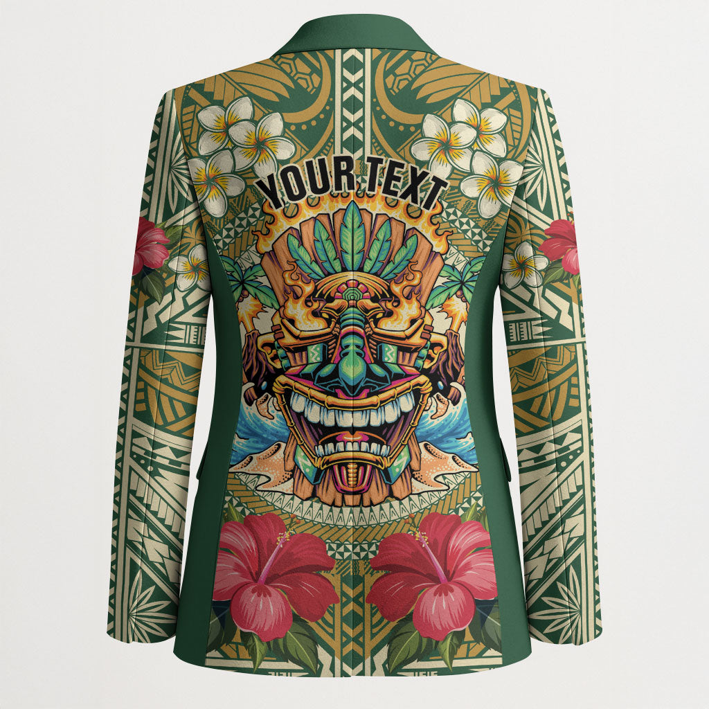 Hawaii Tiki Mask Personalized Blazer Mele Kalikimaka i Iulai!