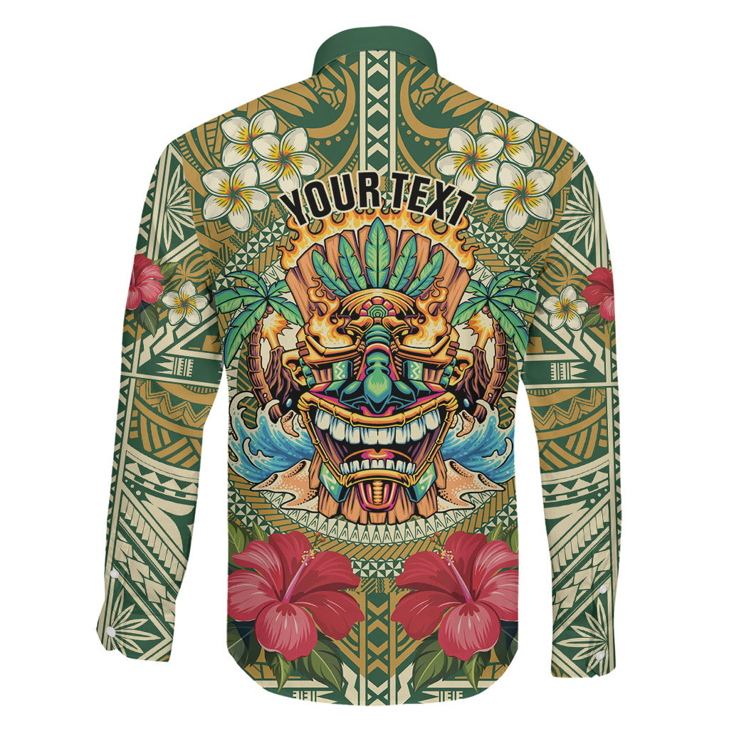 Hawaii Tiki Mask Personalized Family Matching Mermaid Dress and Hawaiian Shirt Mele Kalikimaka i Iulai!