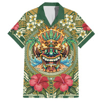 Hawaii Tiki Mask Personalized Family Matching Summer Maxi Dress and Hawaiian Shirt Mele Kalikimaka i Iulai!