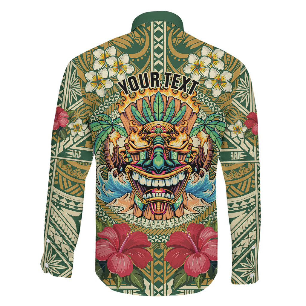 Hawaii Tiki Mask Personalized Family Matching Summer Maxi Dress and Hawaiian Shirt Mele Kalikimaka i Iulai!