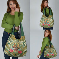 Hawaii Tiki Mask Grocery Bag Mele Kalikimaka i Iulai!