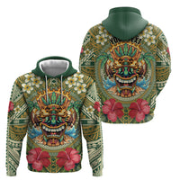 Hawaii Tiki Mask Personalized Hoodie Mele Kalikimaka i Iulai!