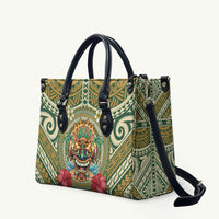 Hawaii Tiki Mask Leather Bag Mele Kalikimaka i Iulai!