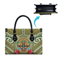 Hawaii Tiki Mask Leather Bag Mele Kalikimaka i Iulai!