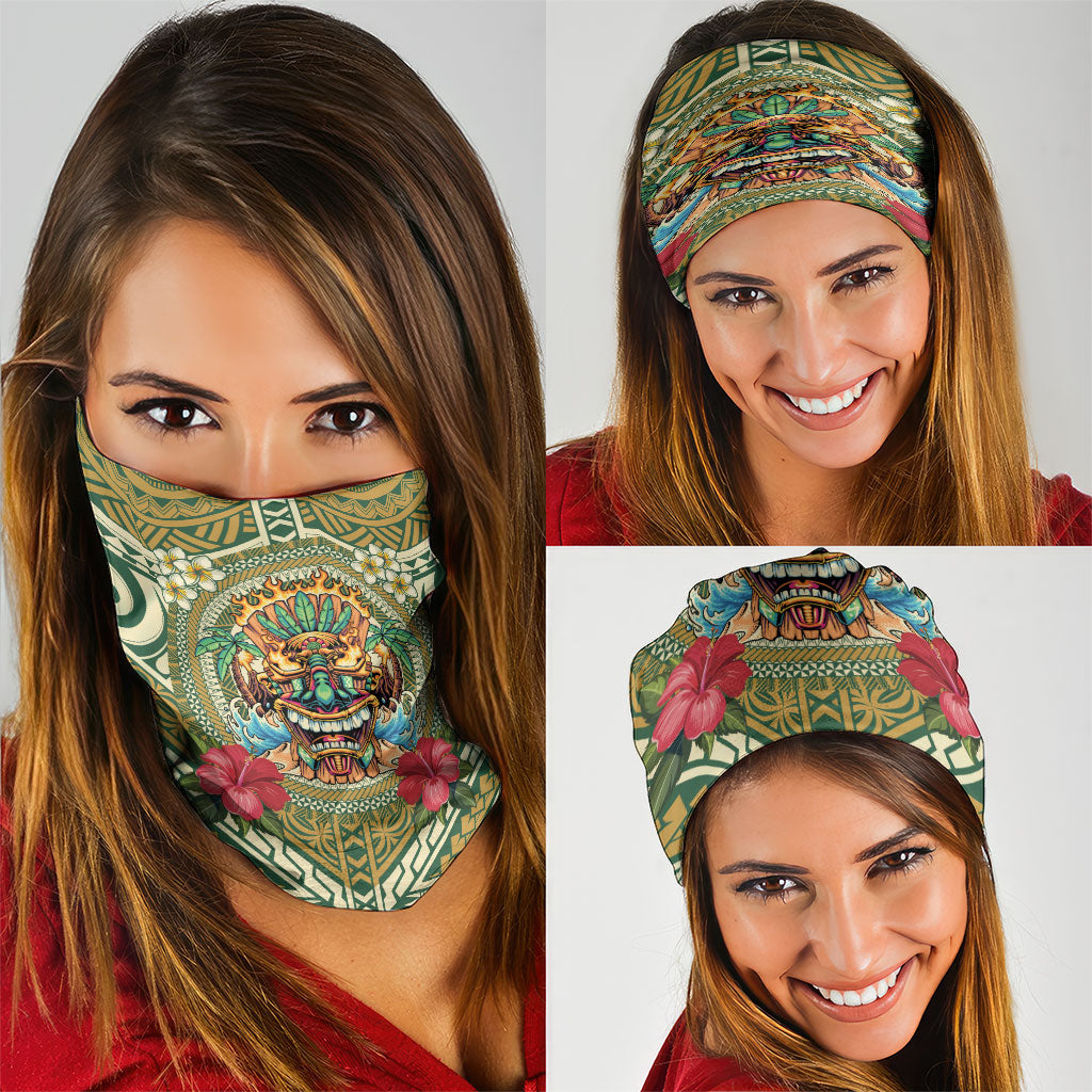 Hawaii Tiki Mask Neck Gaiter Mele Kalikimaka i Iulai!